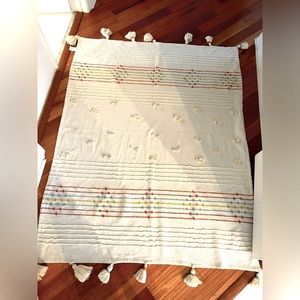 Super Soft Boho Rainbow Tassel Throw 63”L x 52” W